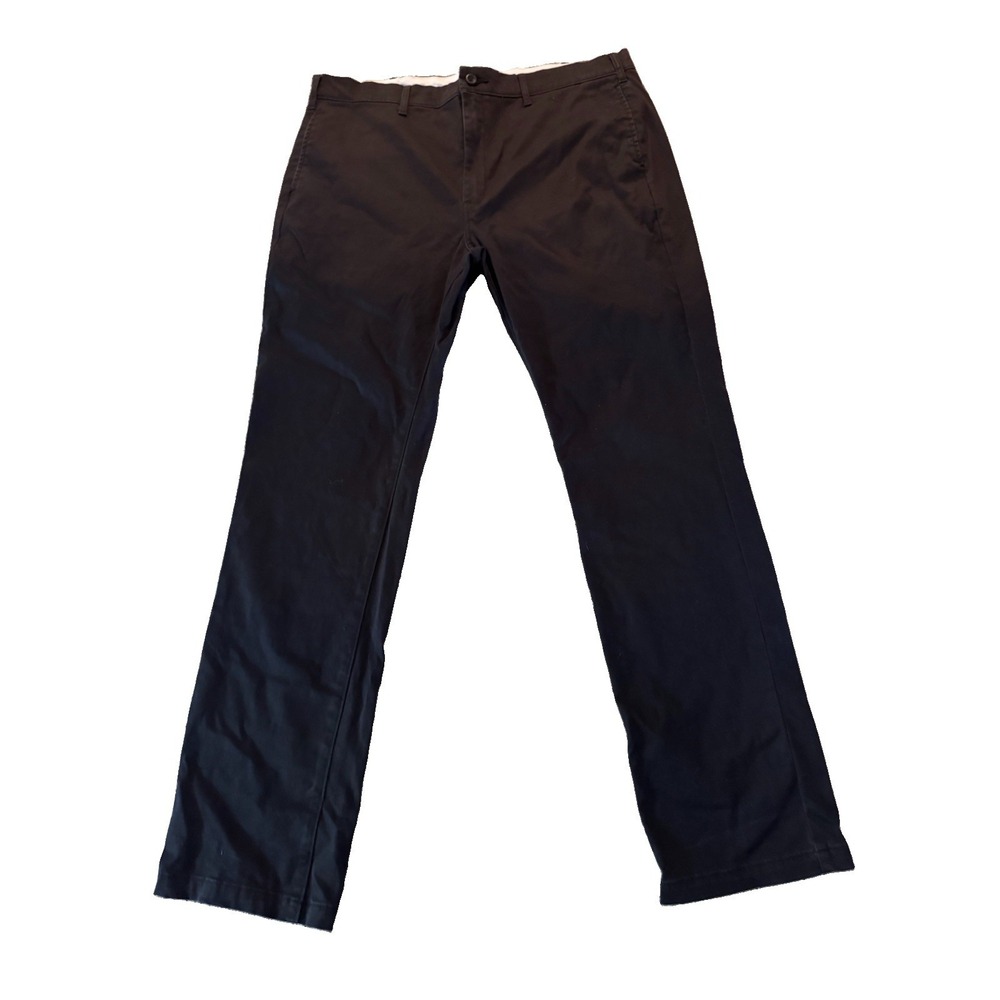 Levi Strauss Mens 38x32 Plaid Chino Pants Black Straight Leg